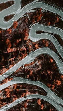 Top down view of racing track