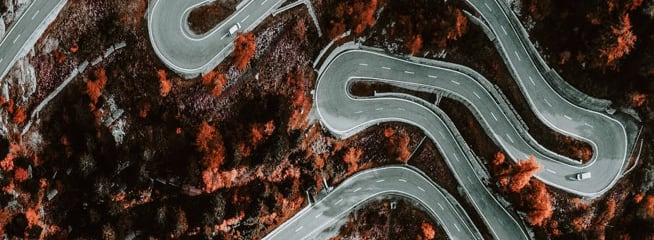 Top down view of racing track